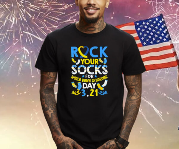 Rock Your Socks Down Syndrome Day Awareness For Boys Girls Shirt