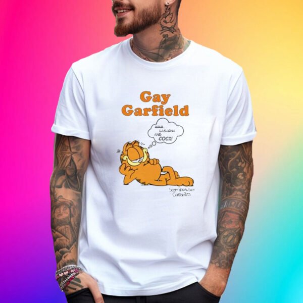 Gay Garfield MMM Lasagna And Cock T-Shirt