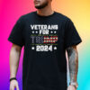 Dad Grandpa Veterans For Trump 2024 American Flag Camo Tee Shirt