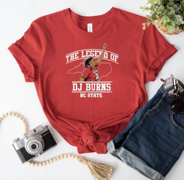 NC State Basketball: The Legend Of DJ Burns - NIL Licensed Tee Shirt