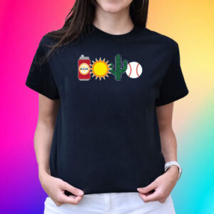 Beer Sun Cactus And Baseball T-Shirt