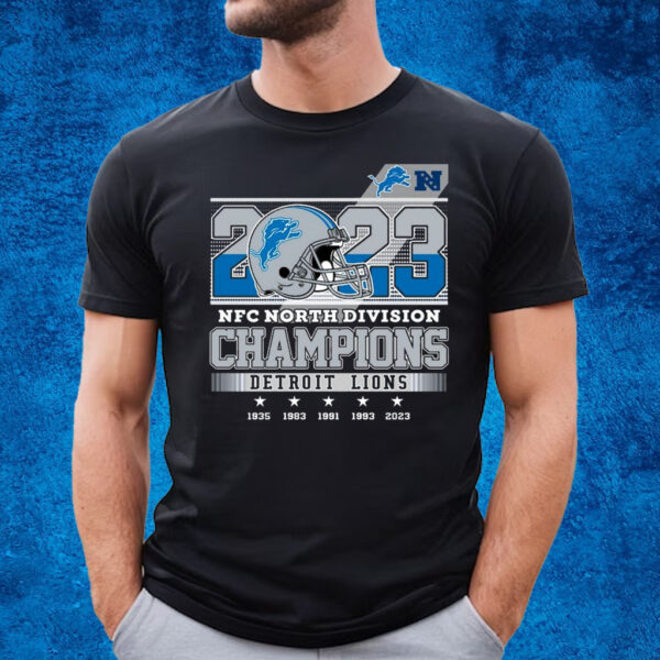 2023 NFC North Division Champions Detroit Lions T-Shirt