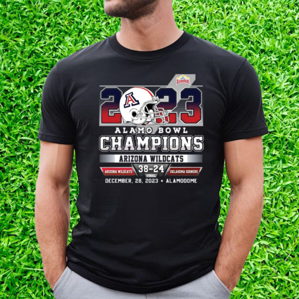 2023 Valero Alamo Bowl Champions Arizona Wildcats 38 – 24 Oklahoma Sooners December 28, 2023 – Alamodome T-Shirt