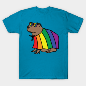 Cool Capybara in Pride Cape T-Shirt Unisex
