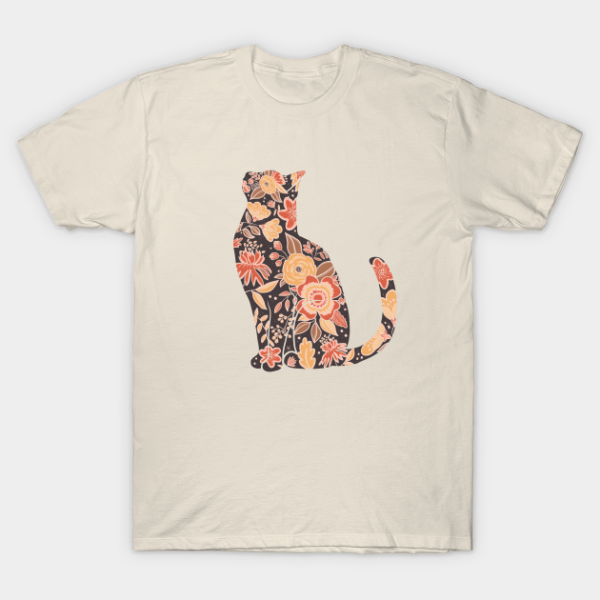 Floral cat, botanical cat sitting neutral T-Shirt Unisex