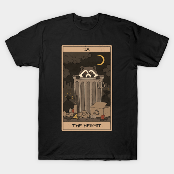 The Hermit –  Raccoons Tarot T-Shirt Unisex