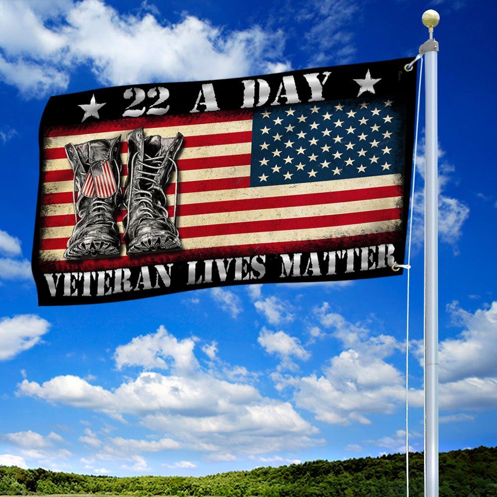 22 A Day Veterans Grommet Flag Veteran Lives Matter TQN495GF