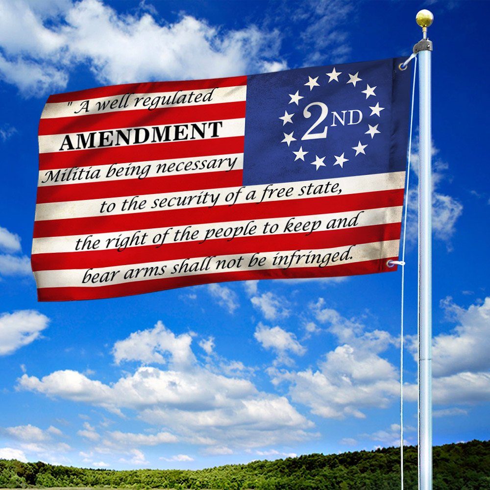 2nd Second Amendment Patriotic American Grommet Flag MLN906GF