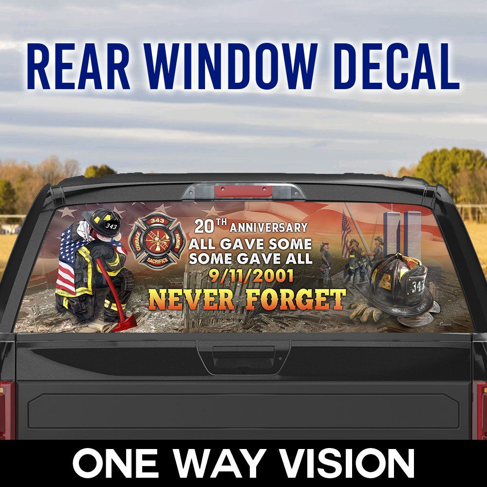 343 Firefighters The Brave Of 9/11 Rear Window Decal DDH2752F