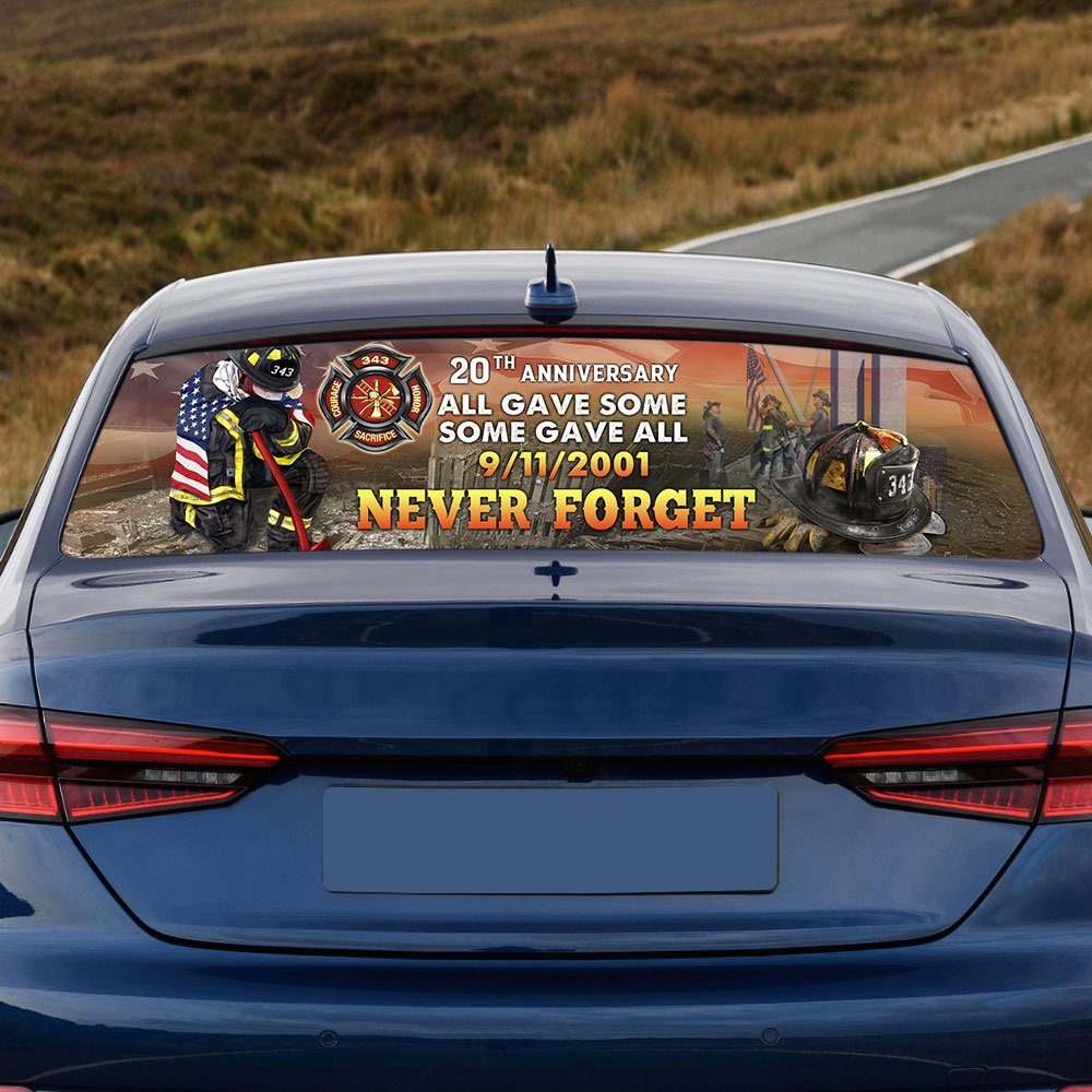 343 Firefighters The Brave Of 9/11 Rear Window Decal DDH2752F