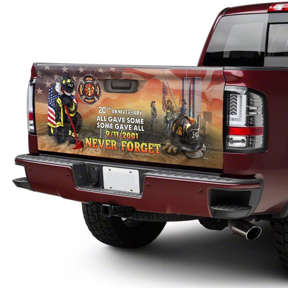 343 Firefighters The Brave Of 9/11 Truck Tailgate Decal Sticker Wrap DDH2752F