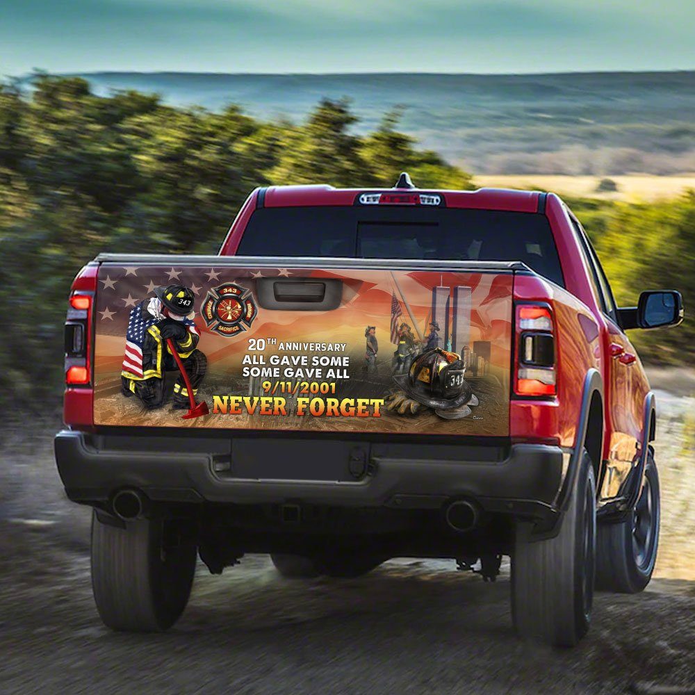 343 Firefighters The Brave Of 9/11 Truck Tailgate Decal Sticker Wrap DDH2752F