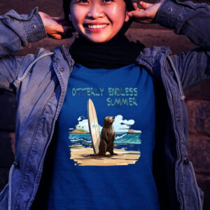 841 Surfing Otter Otterly Stoked Otter 841 Women’s Organic T-Shirt