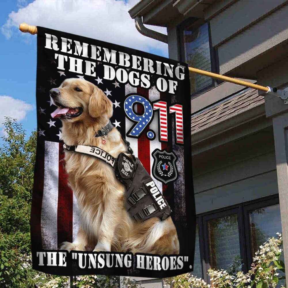 911 Flag Golden Retriver Rescue Dogs NTB194Fv1