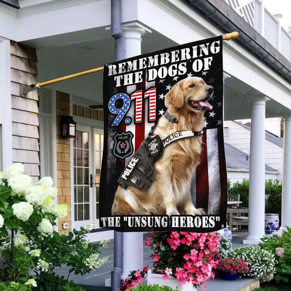 911 Flag Golden Retriver Rescue Dogs NTB194Fv1