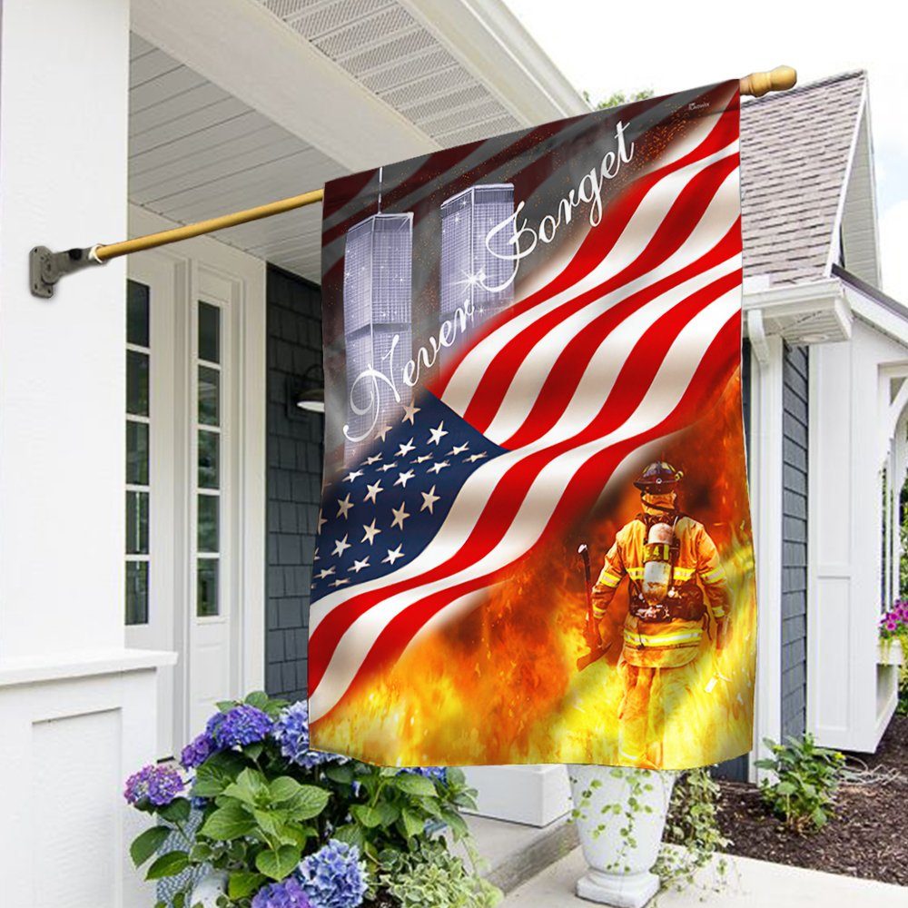 911 Flag Never Forget Firefighter BNN119F