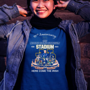 93nd Anniversary The Notre Dame Stadium 1930 2023 Here Come The Irish Signatures T Shirt