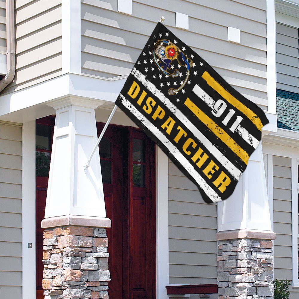 9 11 Dispatcher Thin Gold Line Flagwix™ 911 Dispatcher Flag