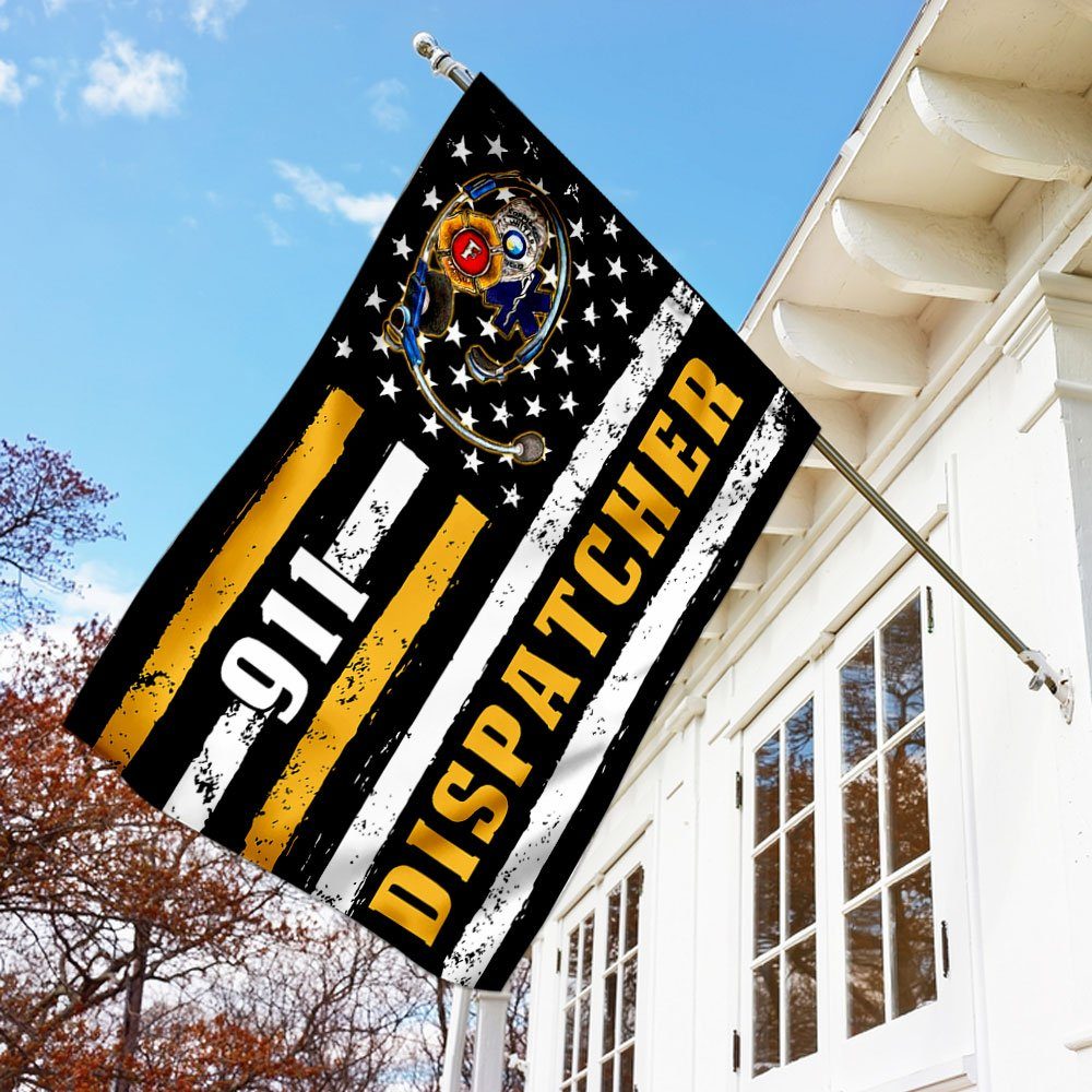9 11 Dispatcher Thin Gold Line Flagwix™ 911 Dispatcher Flag