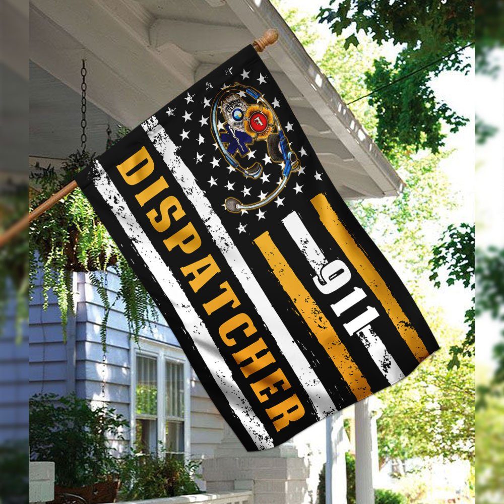 9 11 Dispatcher Thin Gold Line Flagwix™ 911 Dispatcher Flag