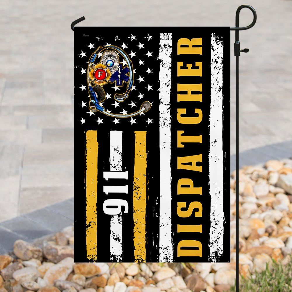 9 11 Dispatcher Thin Gold Line Flagwix™ 911 Dispatcher Flag