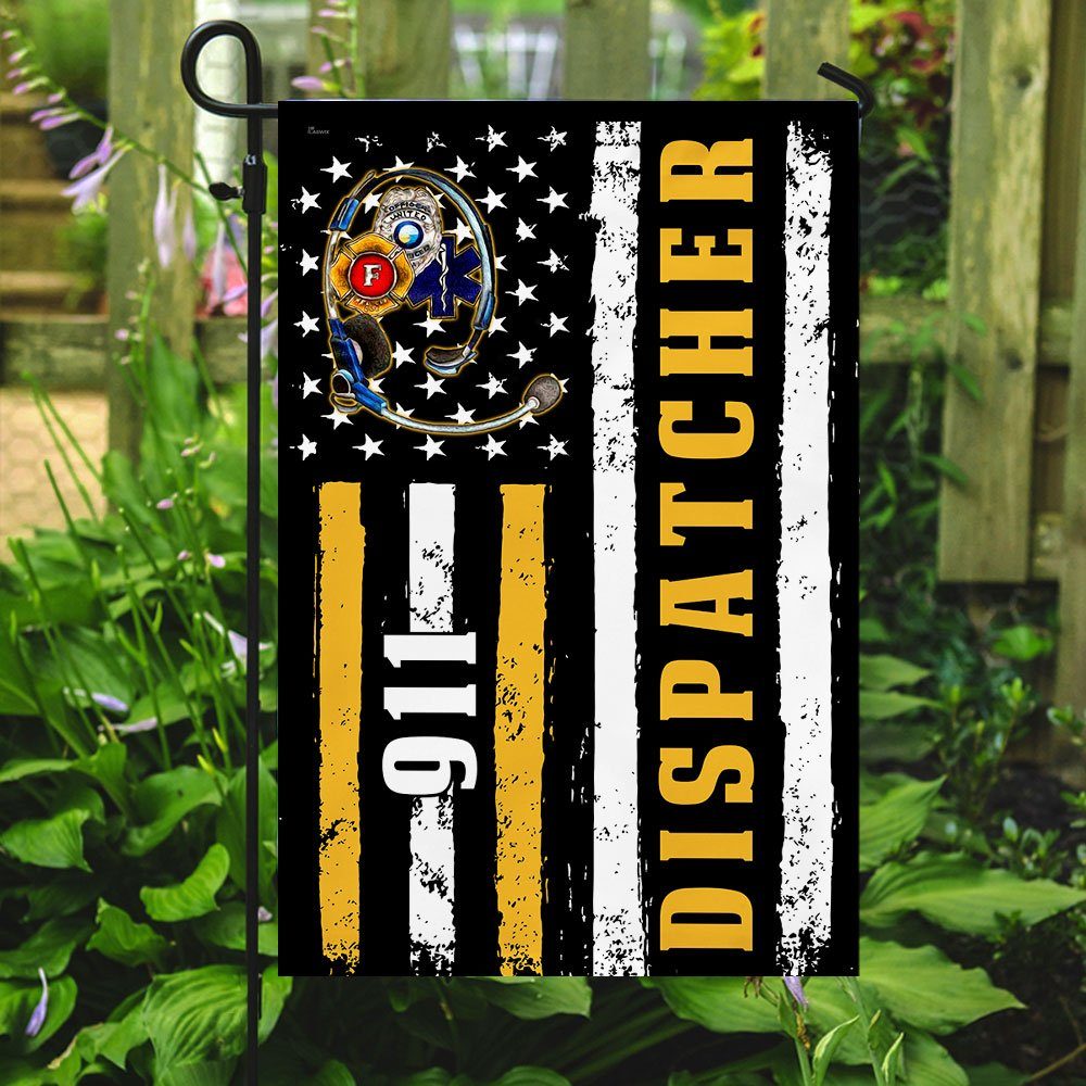 9 11 Dispatcher Thin Gold Line Flagwix™ 911 Dispatcher Flag