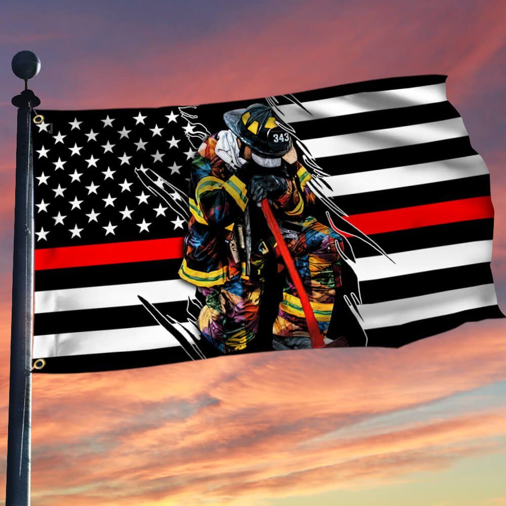 9 11 Never Forget Firefighter Grommet Flag 20th Anniversary Of ...