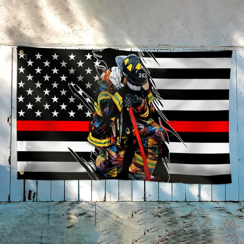 9 11 Never Forget Firefighter Grommet Flag 20th Anniversary Of ...