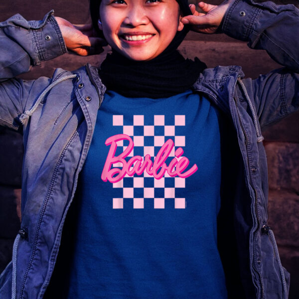 Barbie Barbie Logo Checkered Background Shirt