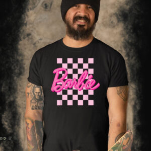 Barbie Barbie Logo Checkered Background T Shirt