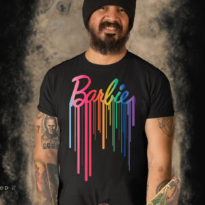 Barbie Logo Rainbow Drip T Shirt