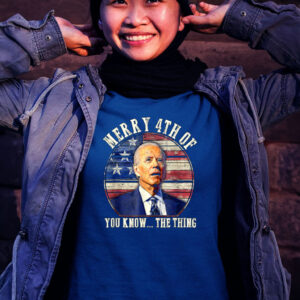 Biden Dazed Merry 4th Of You Know The Thing Vintage US Flag Tee Shirt