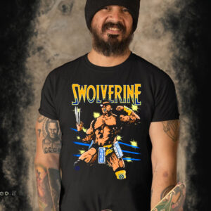 Colored Characters Marvel Swolverine shirt