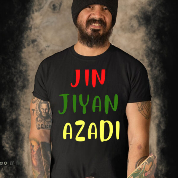 Colored Text Jin Jiyan Azadi Women Life Freedom shirt