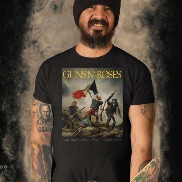 Guns N Roses July 13 LaDefense Paris France Europe Summer 2023 World Tour Shirt