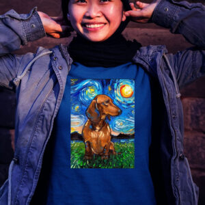 Official dachshund Dog Starry Night Style Poster Shirt