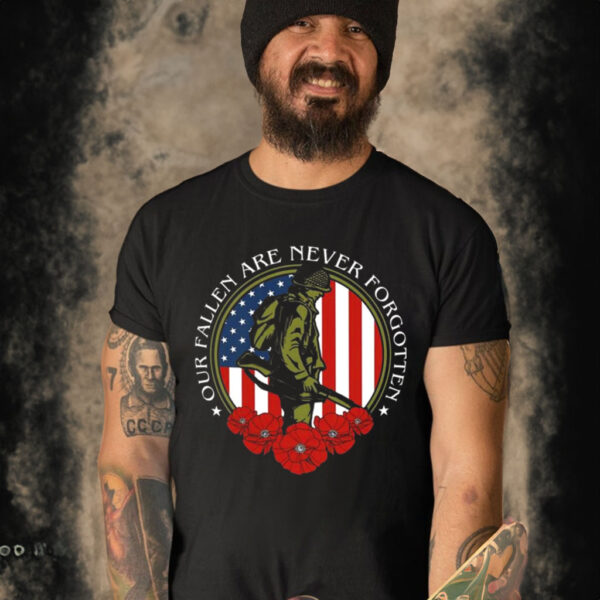 Our Fallen Are Never Forgotten USA Flag Shirt