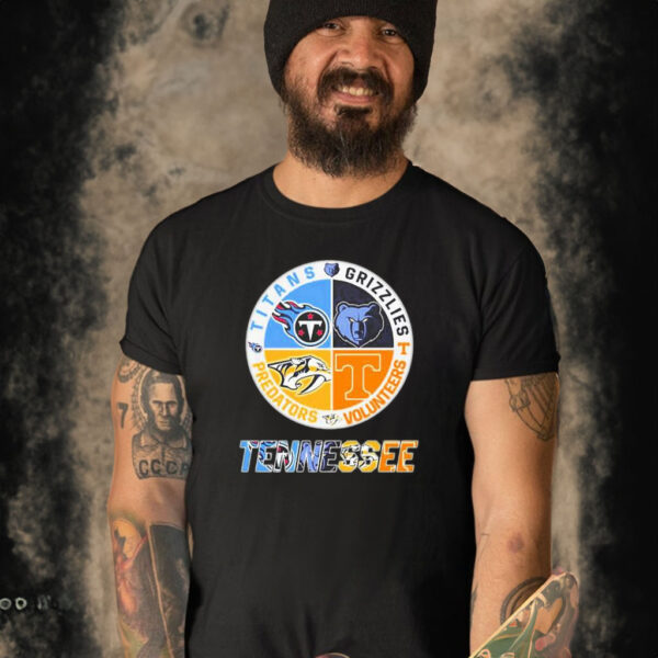 Tennessee Sports Teams Titans Grizzlies Volunteers And Predators Shirt