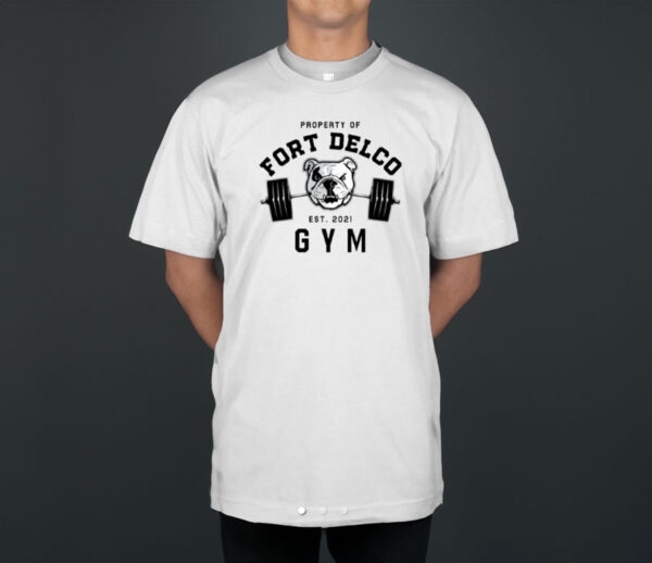 Thomas Devietro Wearing Property Of Fort Delco Gym Shirt