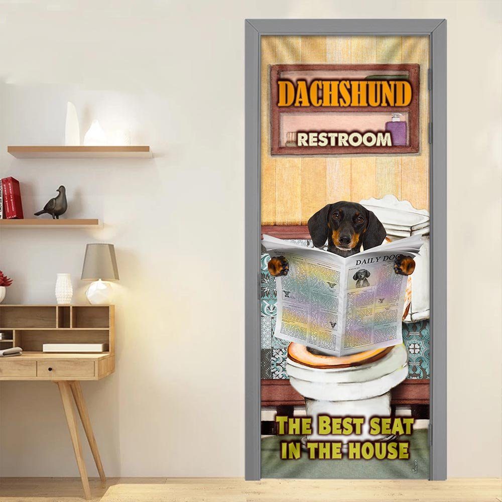 A Dachshund Rest Room Door Cover