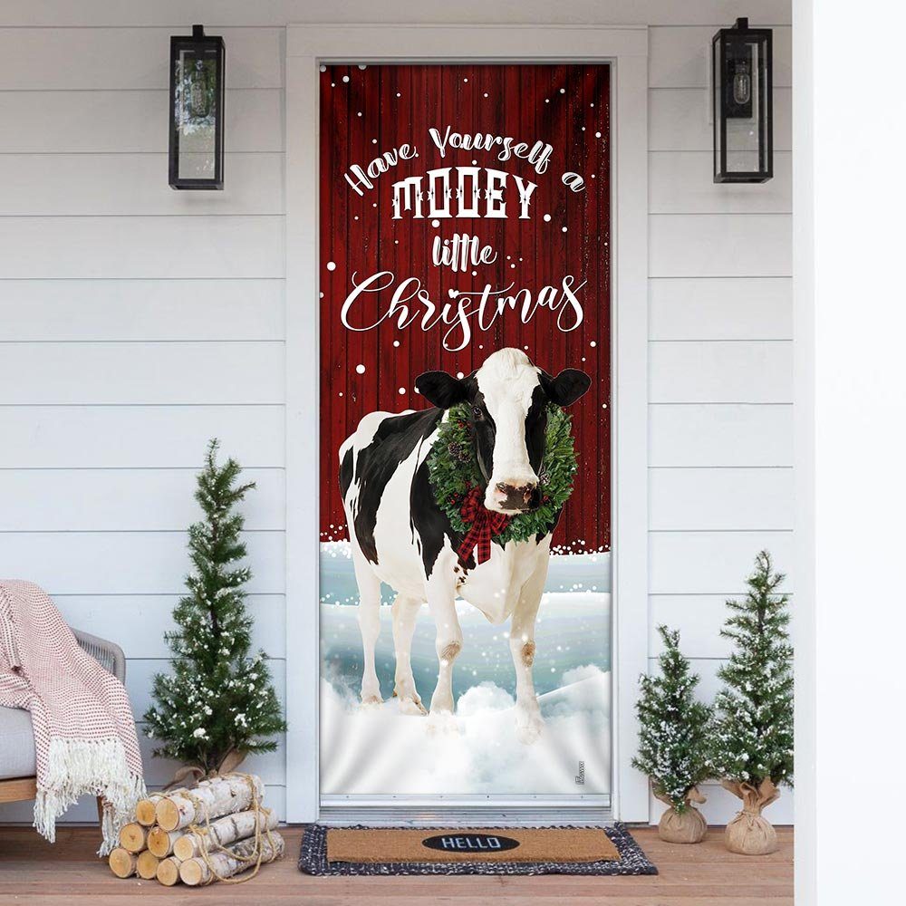 A Little Mooey Christmas Door Cover