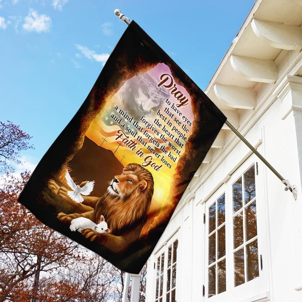 A Soul That Never Loses Faith In God The Lion & The Lamb Flag