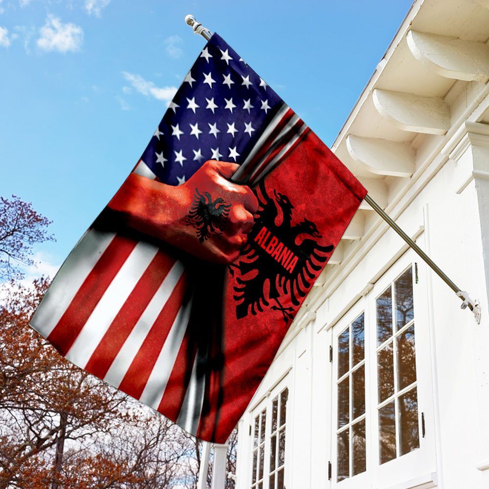 Albanian American Flag