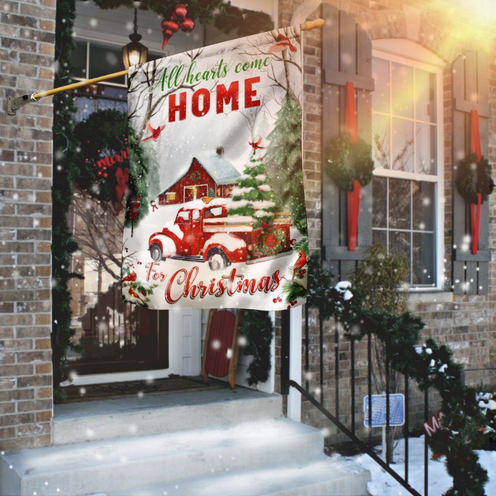 All Hearts Come Home For Christmas Flag