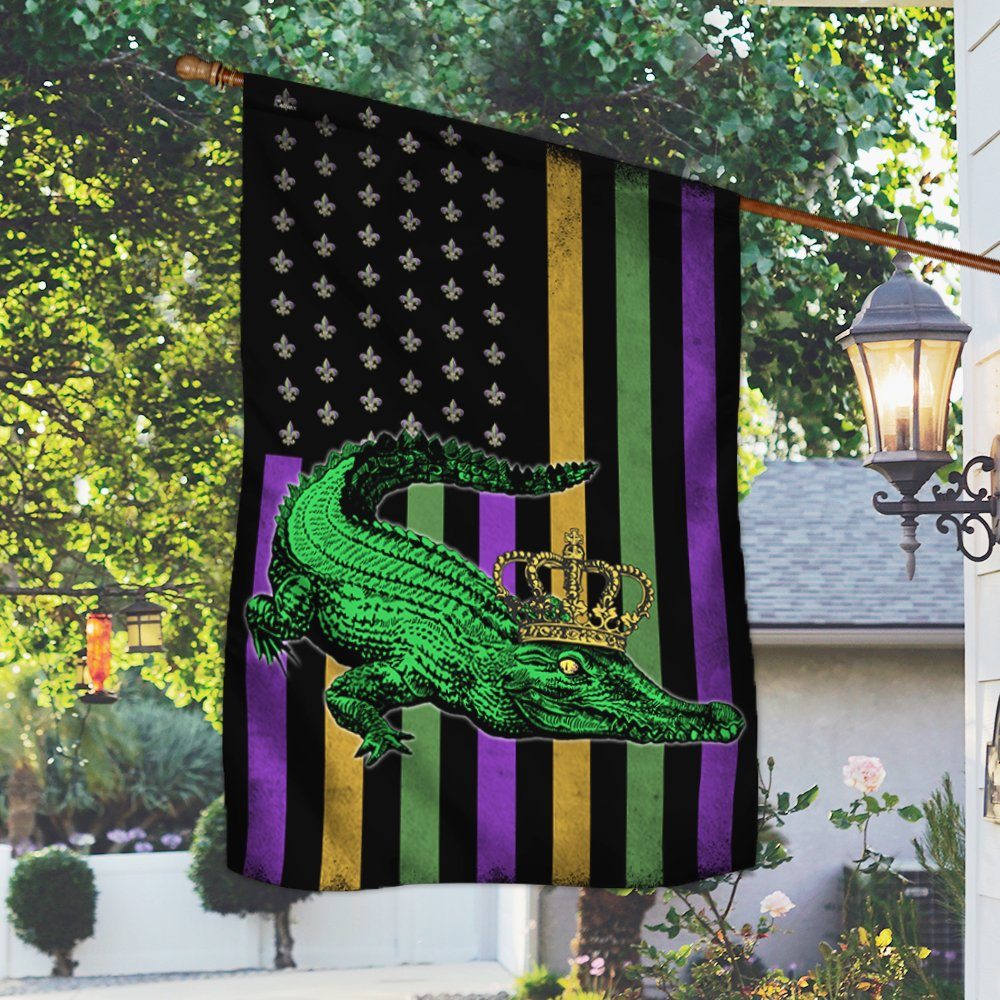 Alligator Flag Mardi Gras BNT447F