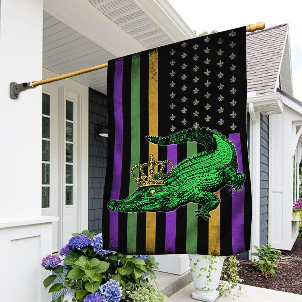 Alligator Flag Mardi Gras BNT447F