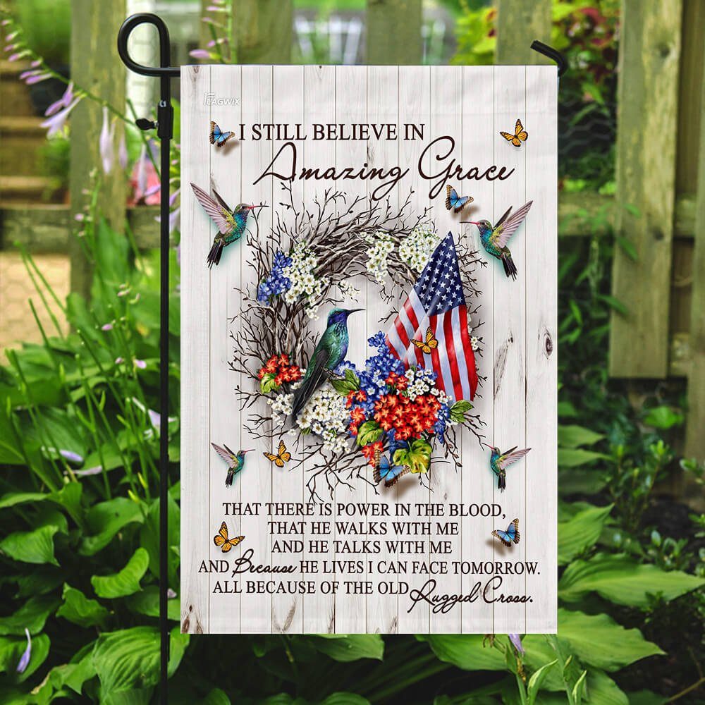 Amazing Grace Hummingbird Flag