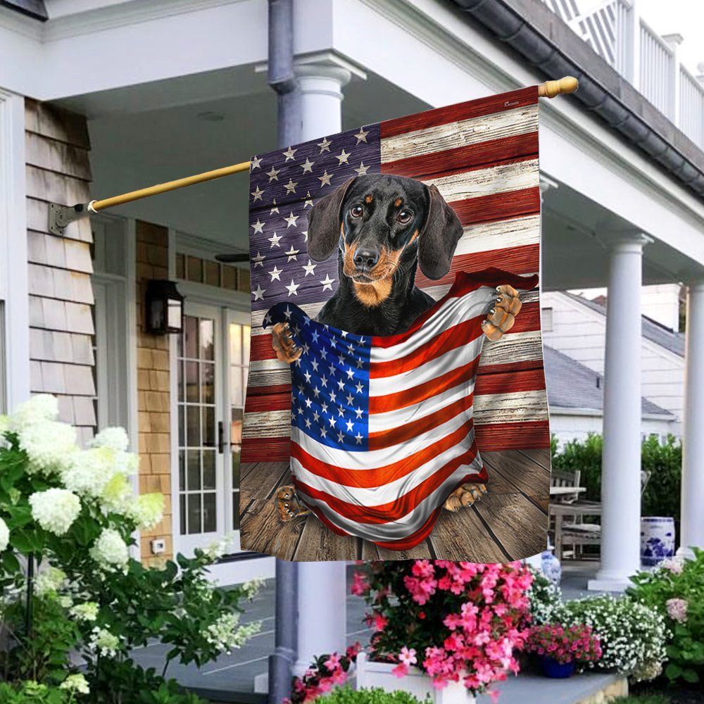 America Dachshund Dog Flag Standing LNT188F