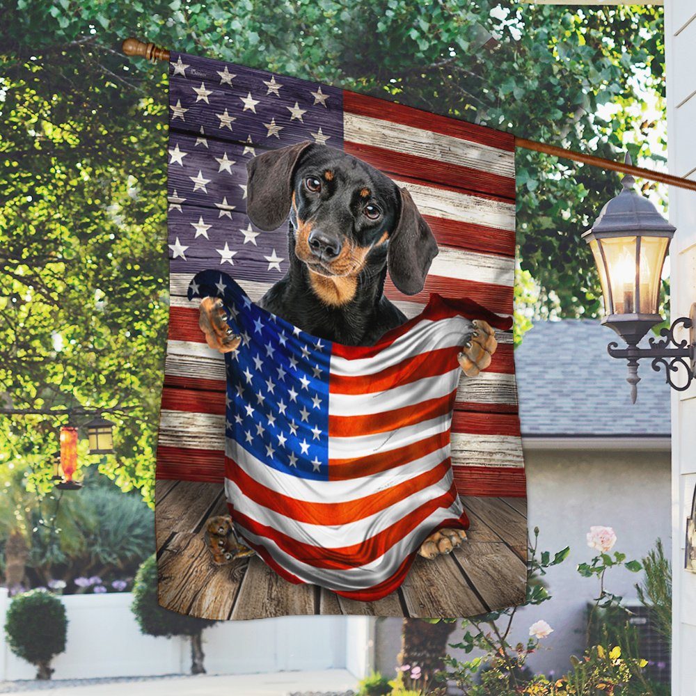 America Dachshund Dog Flag Standing LNT188F