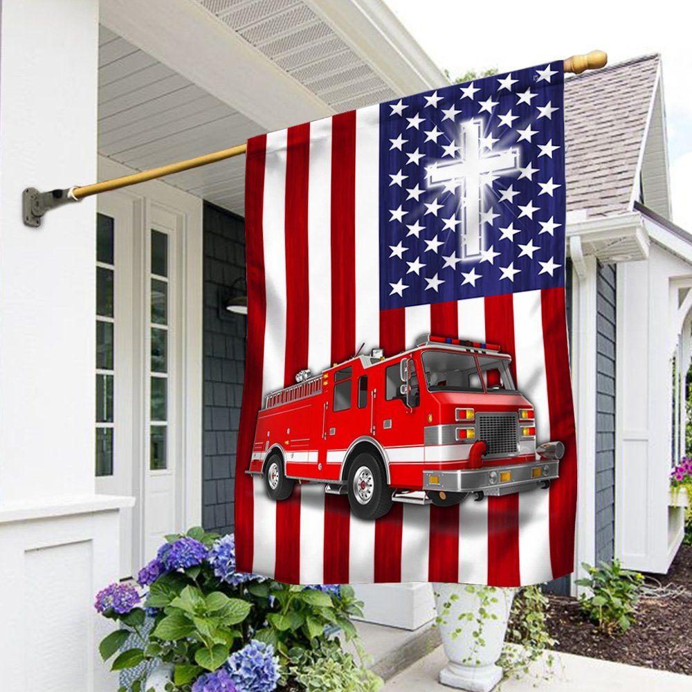 America Fire Truck Flag America Fire Engine LNT233F